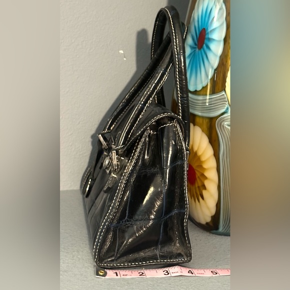 RARE Vintage Dooney & Bourke Bayou Collection Mini Satchel Blue Croc VGUC - Picture 4 of 16
